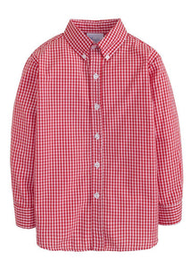 Red Gingham Button Down Shirt