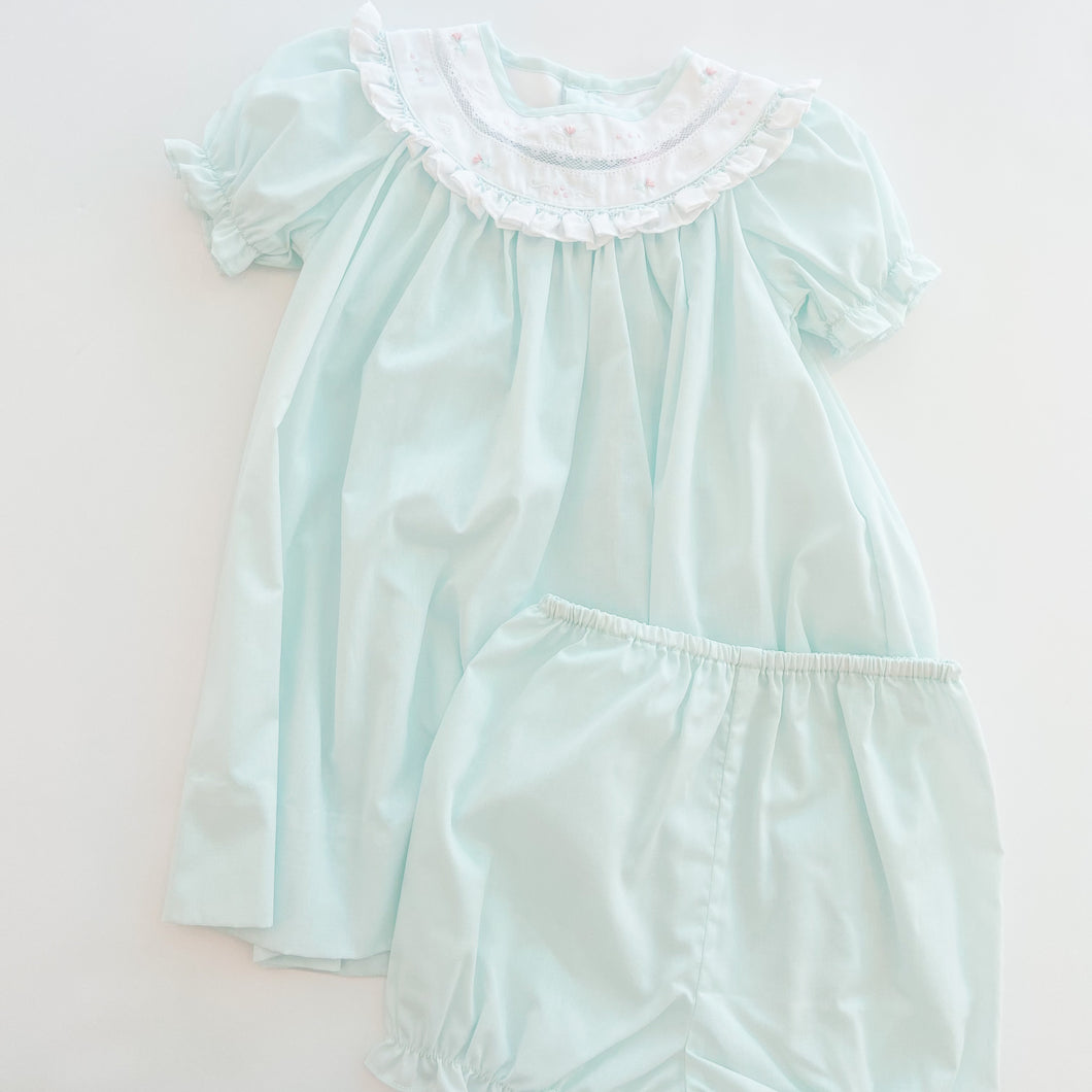 Mint Lace Bishop With Bloomers