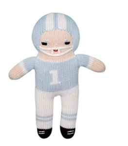Football Player Knit Toy Light Blue - 12"