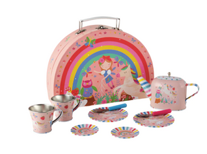 Rainbow Fairy Tin Tea Set - Semi Circle Foiled Case