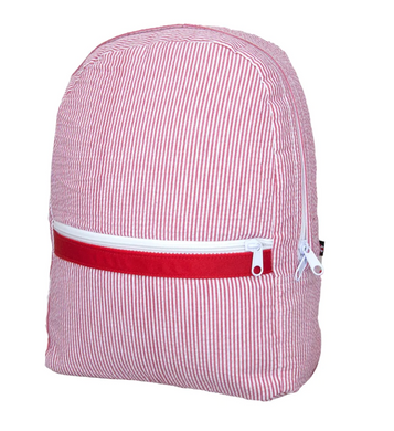 Medium Seersucker Backpack - red