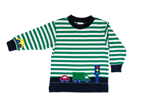 Stripe Shirt With Vehicles