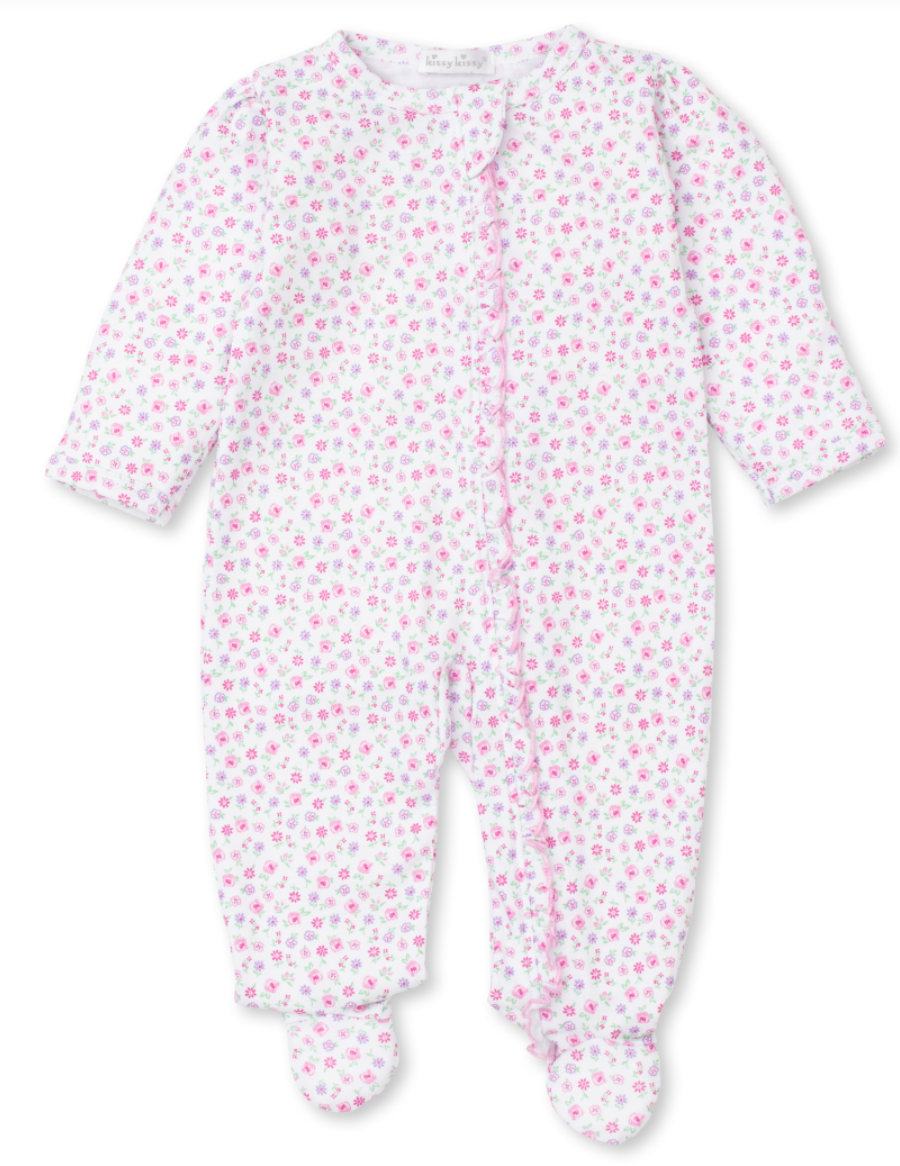 Swan Blossom Zipper Footie