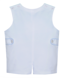 Hayes Shortall White with blue piping