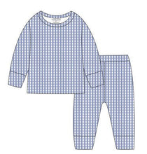 Load image into Gallery viewer, Uptown Baby 2 Piece Sleep Set Blue Gingham
