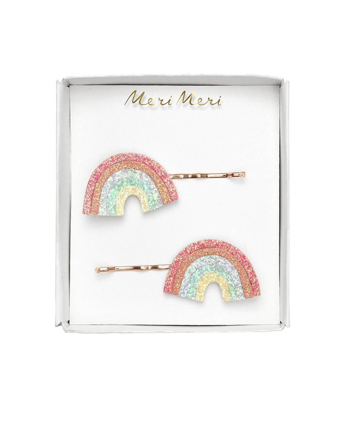 Glitter Rainbow Hair Slides