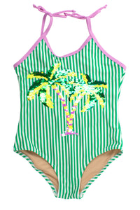 Palm Trees 1pc-Swim 4-6 girls