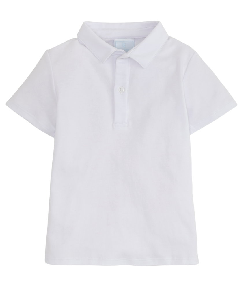 Short Sleeve Polo Solid White