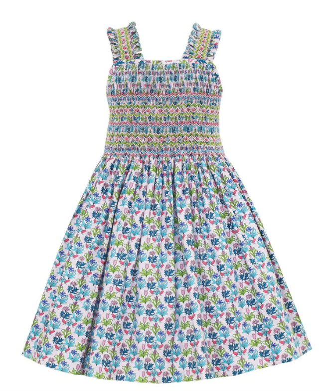 Birds and Flowers Strappy Dress Multicolor Print