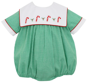 CANDY CANES GREEN GINGHAM BOY'S BUBBLE 212BB