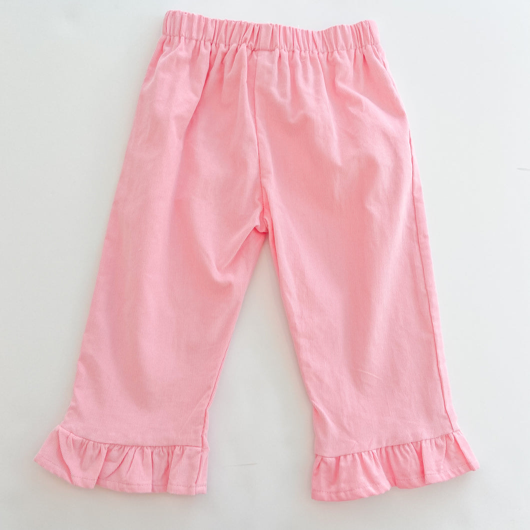 Ruffle Pink Cord Pants