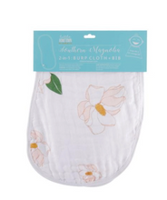 Load image into Gallery viewer, 2-In-1 Magnolia Burp Cloth and Bib