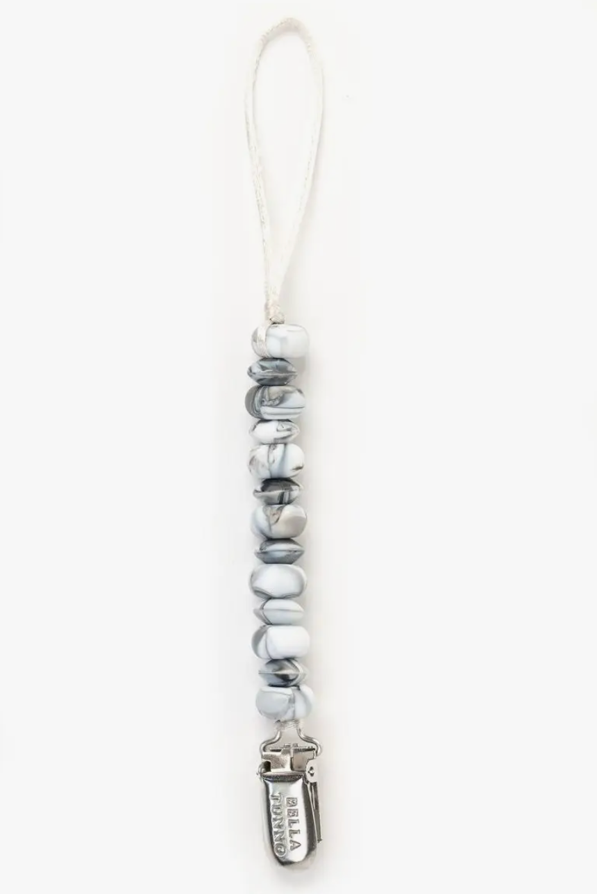 Black Marble Pacifier Clip