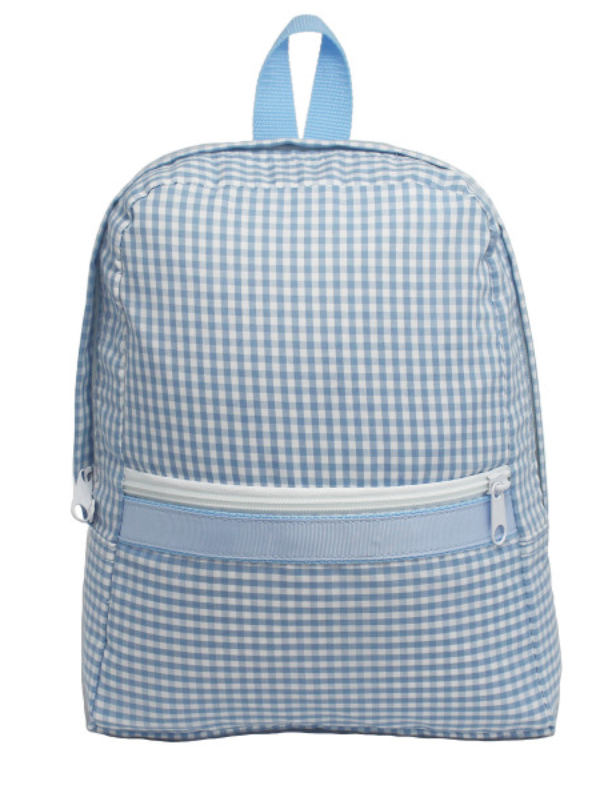 Gingham Backpack Small Baby Blue
