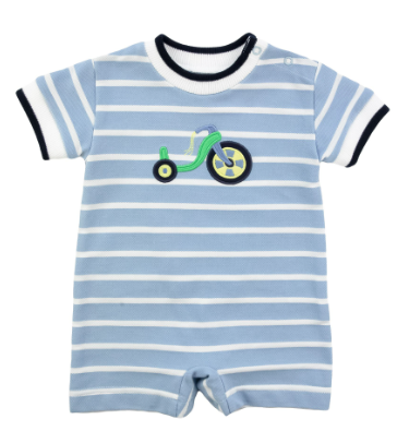Stripe Knit Shortall With Bikes 4547