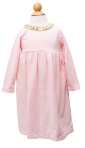 Cici Dress - Pink Candy Stripe W/ Honeycrisp Floral