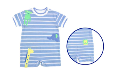 Spring Cuties - Stripe Knit Shortall with Zoo Animals
