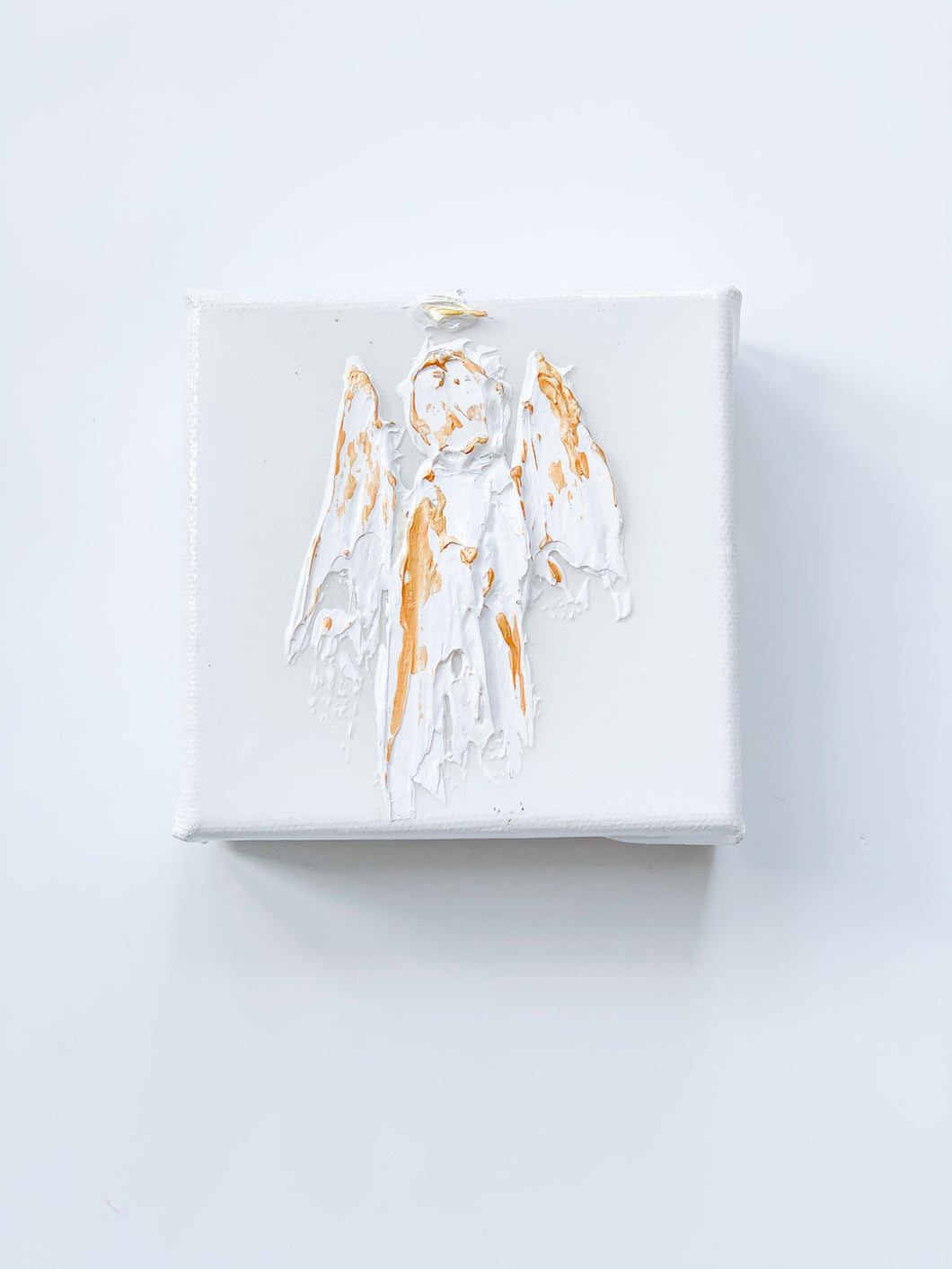 White Texture Angel on Canvas