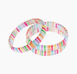 Colorful Stripe Bangle Bracelet Set of 3