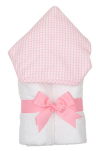 Check Every Kid Hooded Towel Pink