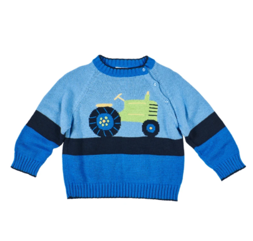 Sweater with Intarsia Tractor - Toddler Boys