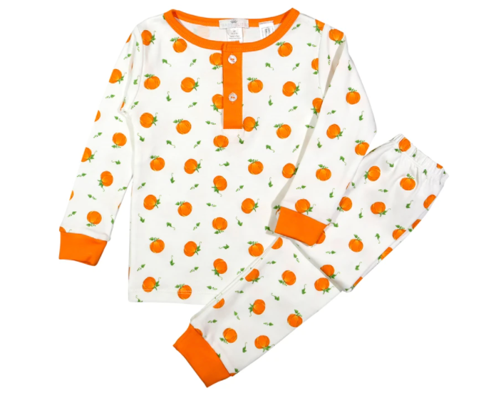 Pumpkin Patch Orange Trim Pajama Set