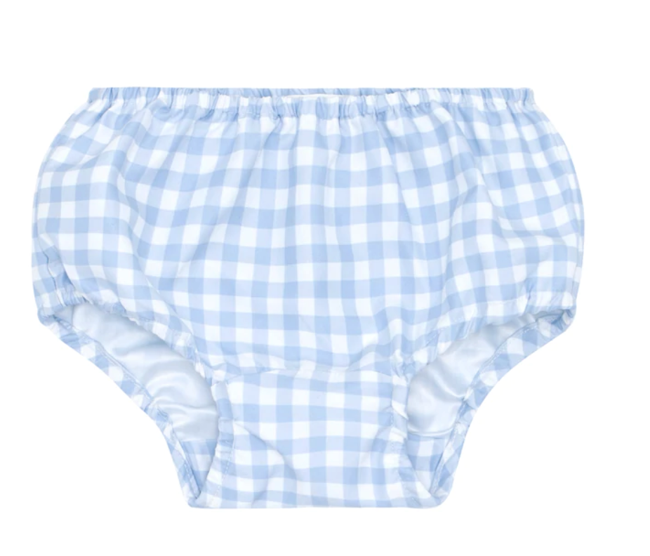 oasis blue gingham diaper bloomer cover