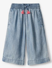 Load image into Gallery viewer, Blue Wash Cropped Culottes