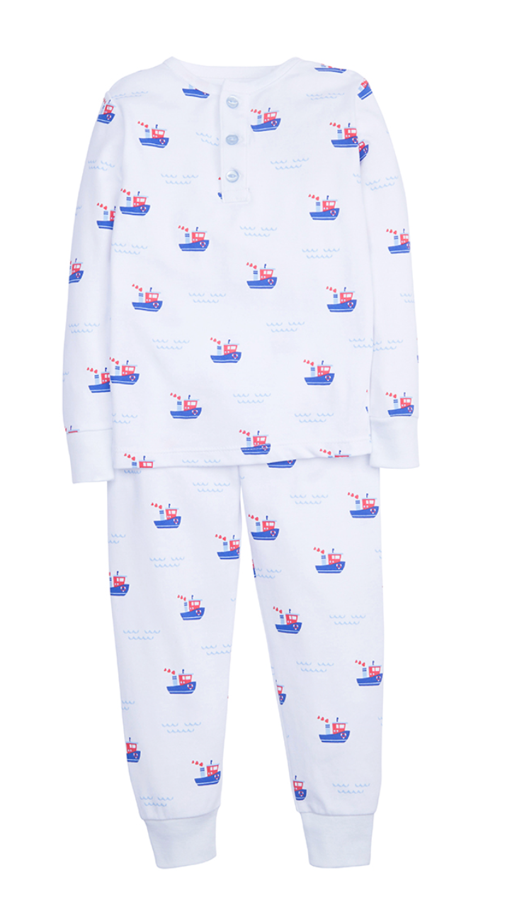 Boy printed Jammies Tugboats