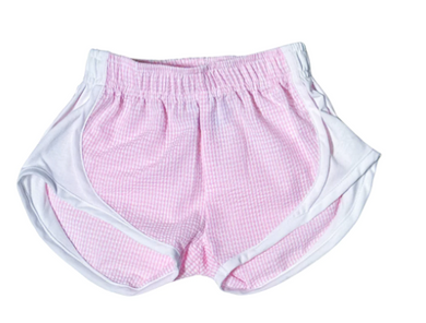 Seersucker Athletic Shorts Pink/White
