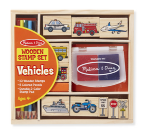 Wooden Stamp Set Vehicles