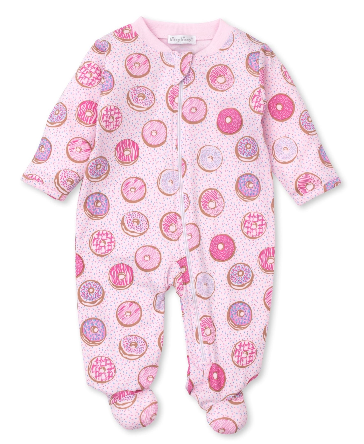 Pink Donuts Zipper Footie