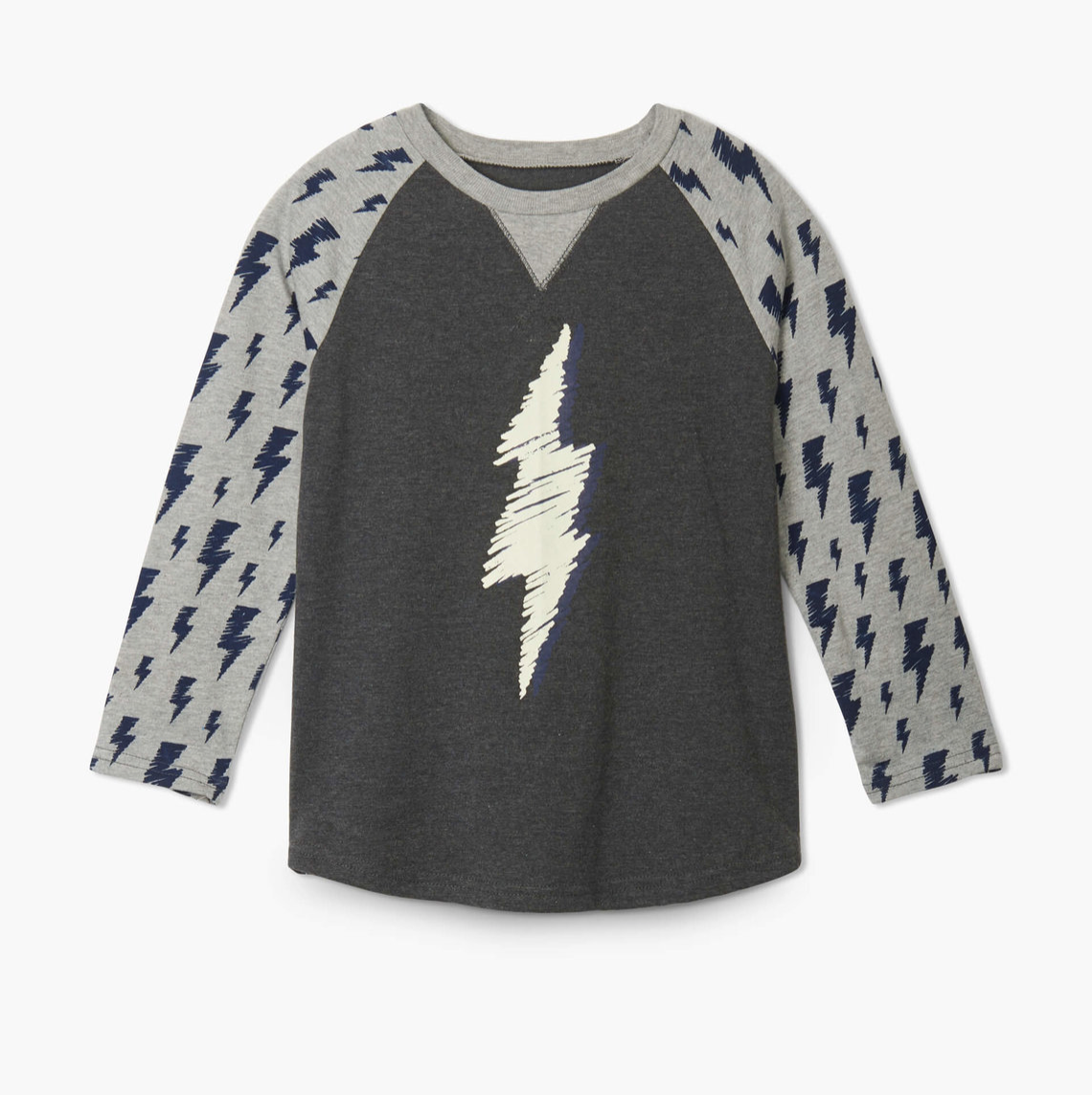 Lightening Bolt Raglan Tee- 4-6 Boys