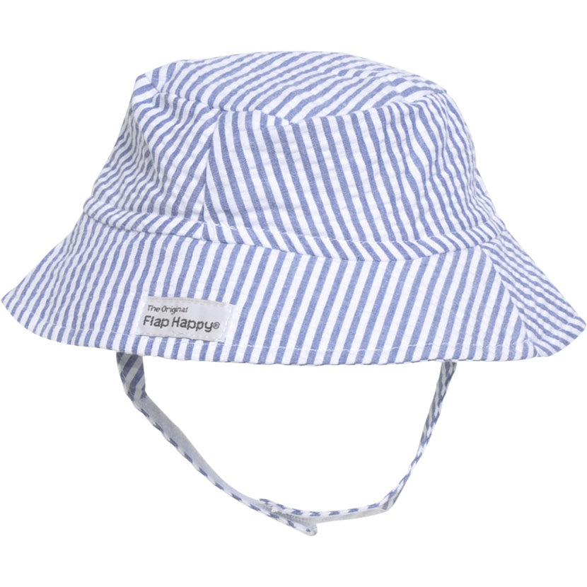 UPF 50+ Bucket Hat Chambray Stripe Seersucker
