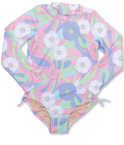 Longsleeve 1 Piece Groovy Daisy Swirl