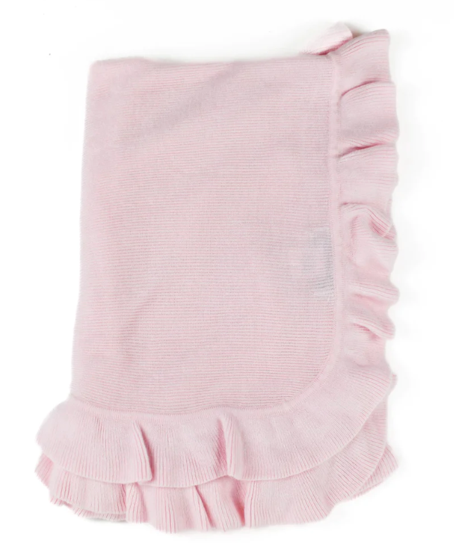 Knitted Blanket With Ruffled Edge 36