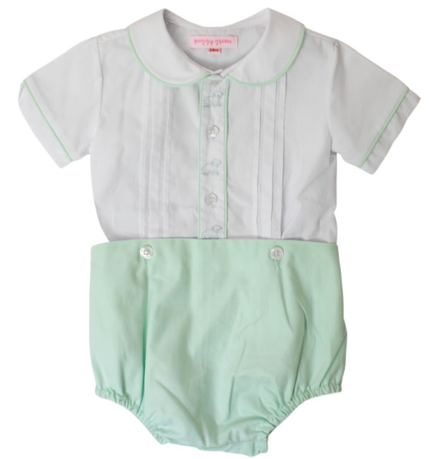 Button On Bloomer Set Lamb Embroidery