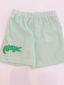 Seersucker Shorts with Alligator