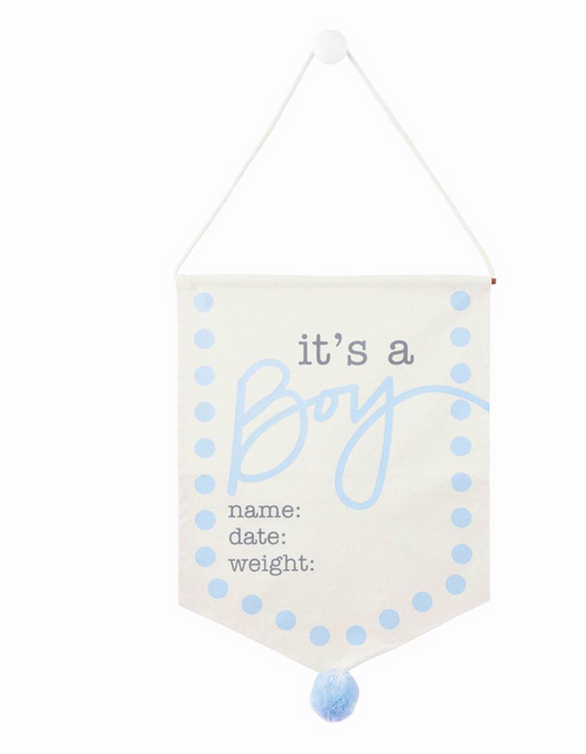 BOY NEW BABY CANVAS SIGN It's a boy
