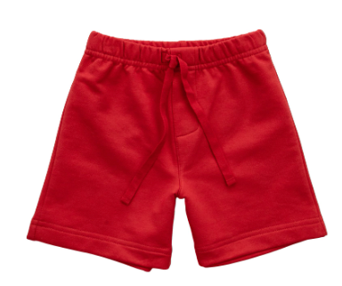 Red French Terry Pull-On Short 3855