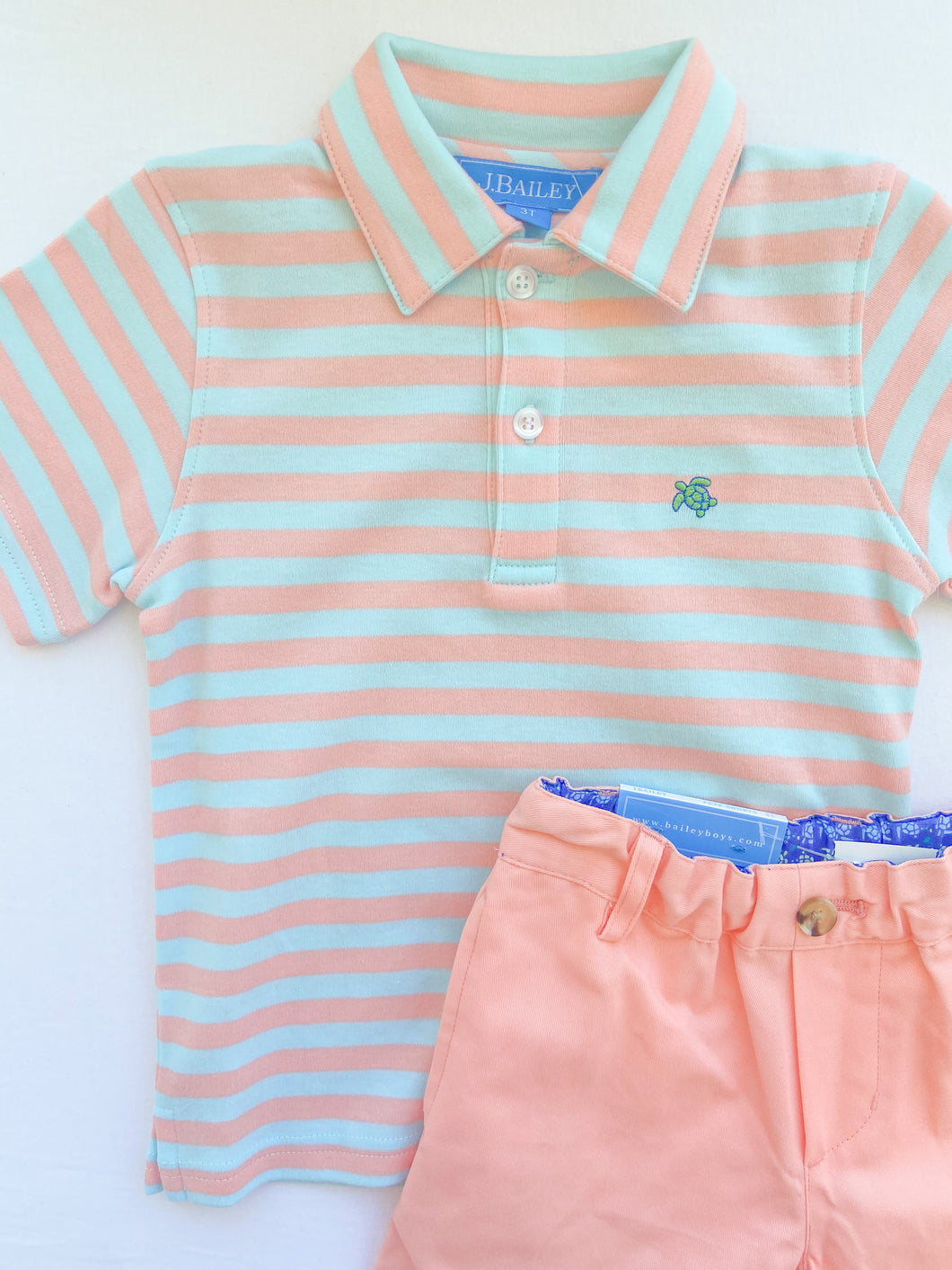 Henry Polo Coral/Mint Stripe