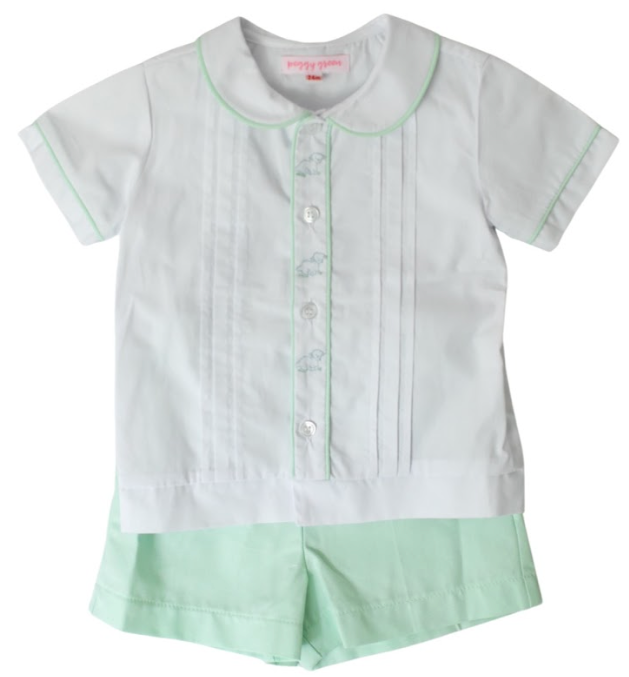 Top and Short Set Lamb Embroidery