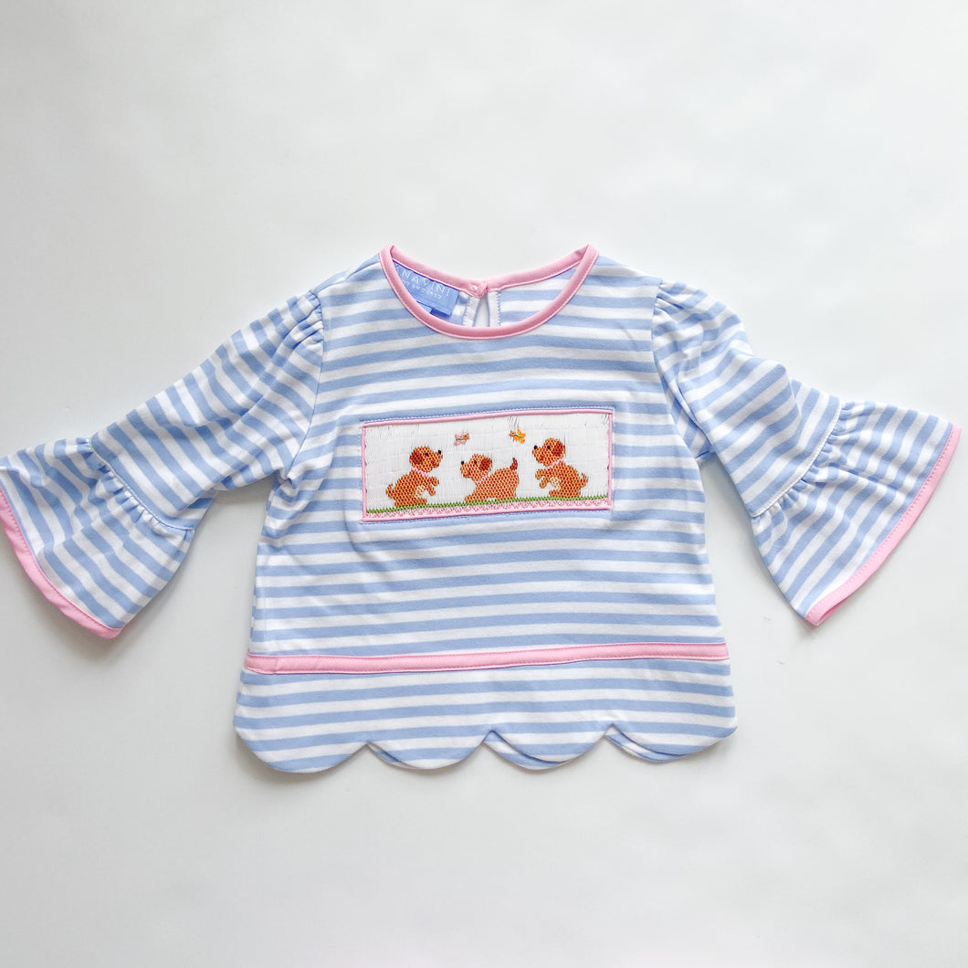 Puppies Smocked Girl T-Shirt 304Q-Infant