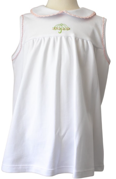 Sleeveless Molly Top Embroidered Umbrella