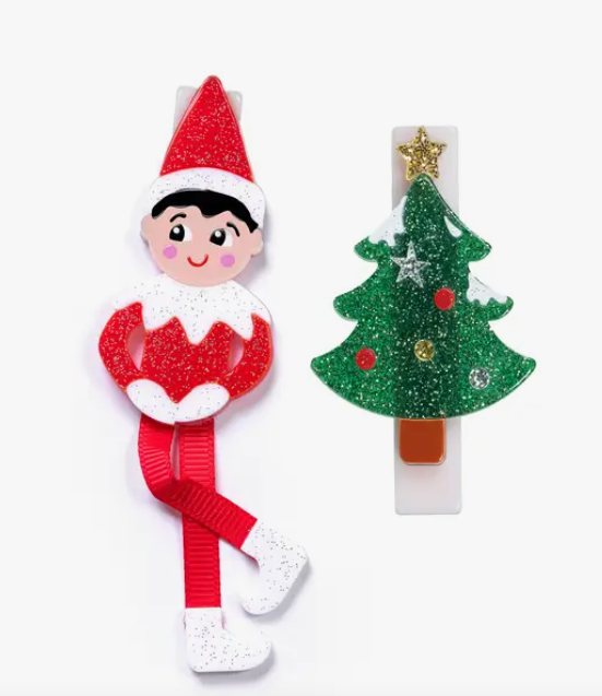 Christmas Elf Full body & Christmas Tree Alligator Clips