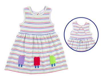 Lavender Icing - Stripe Knit Dress with Popsicles