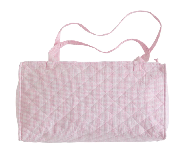 Quilted Luggage Duffle - Light Pink