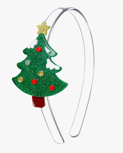 Festive Glitter Green Christmas Tree Headband