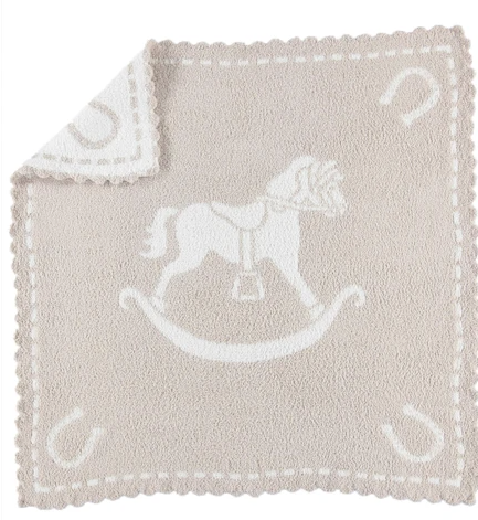 CozyChic Scalloped Receiving Blanket Stone