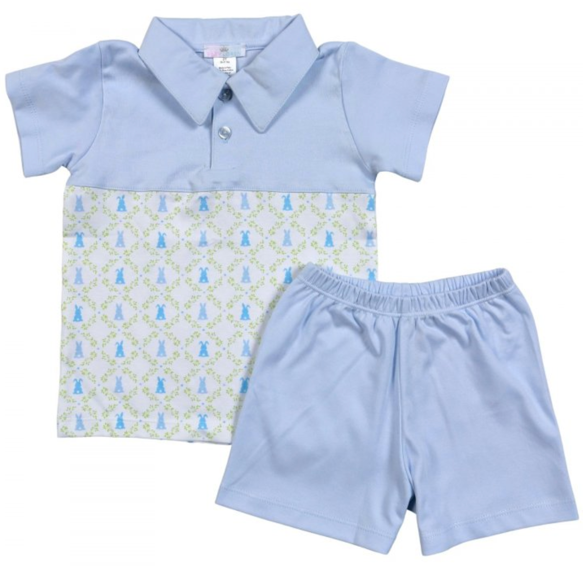 Blue Bunny Easter Short Set